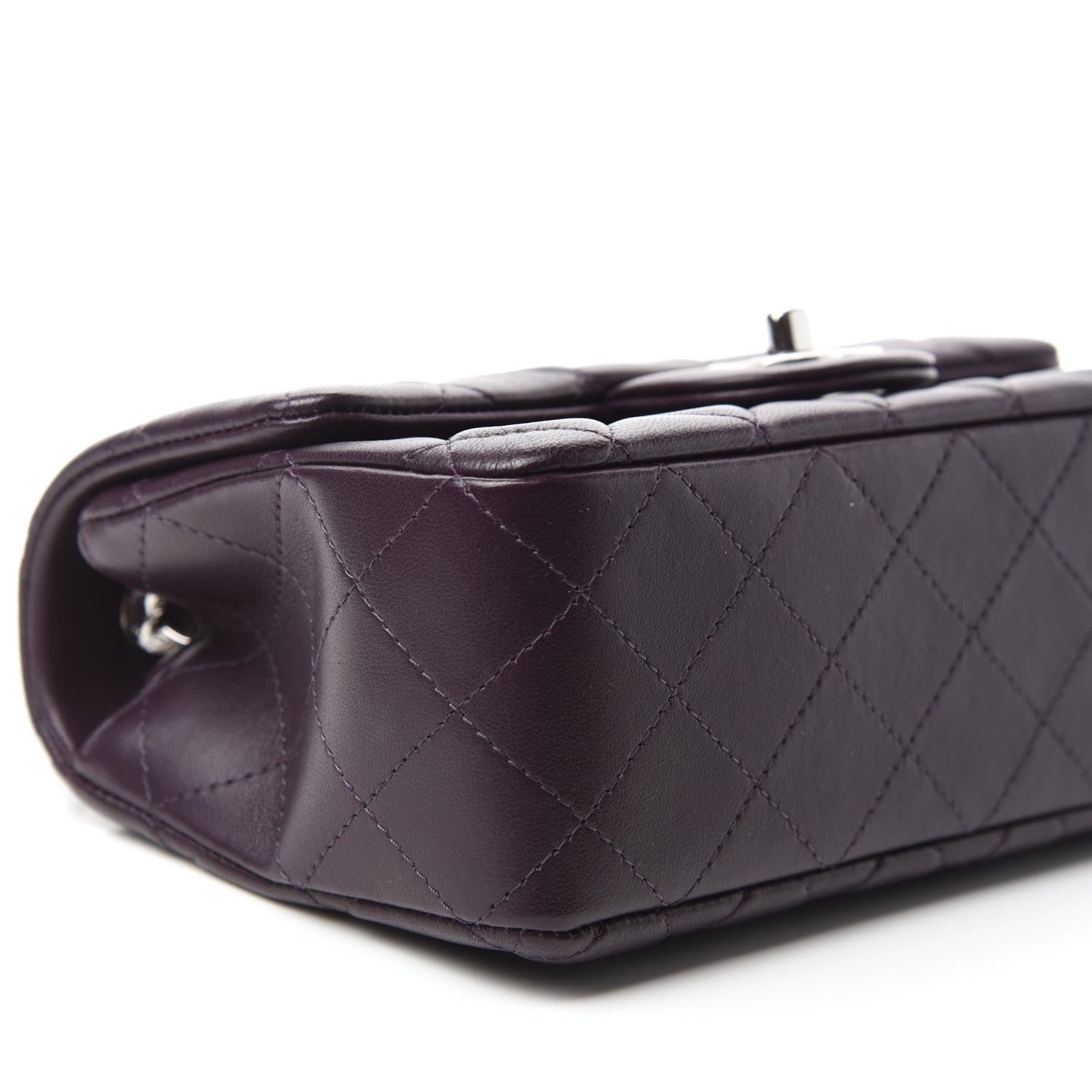 Chanel Lambskin Quilted Mini Rectangular Flap Dark Purple 6 of 11