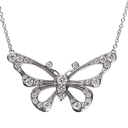 Tiffany Platinum Diamond .61ctw Enchant Butterfly Pendant Necklace 4 of 7