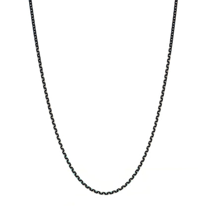 Tiffany Sterling Silver Enamel 1.75mm Chain Necklace Black 30" 1 of 6