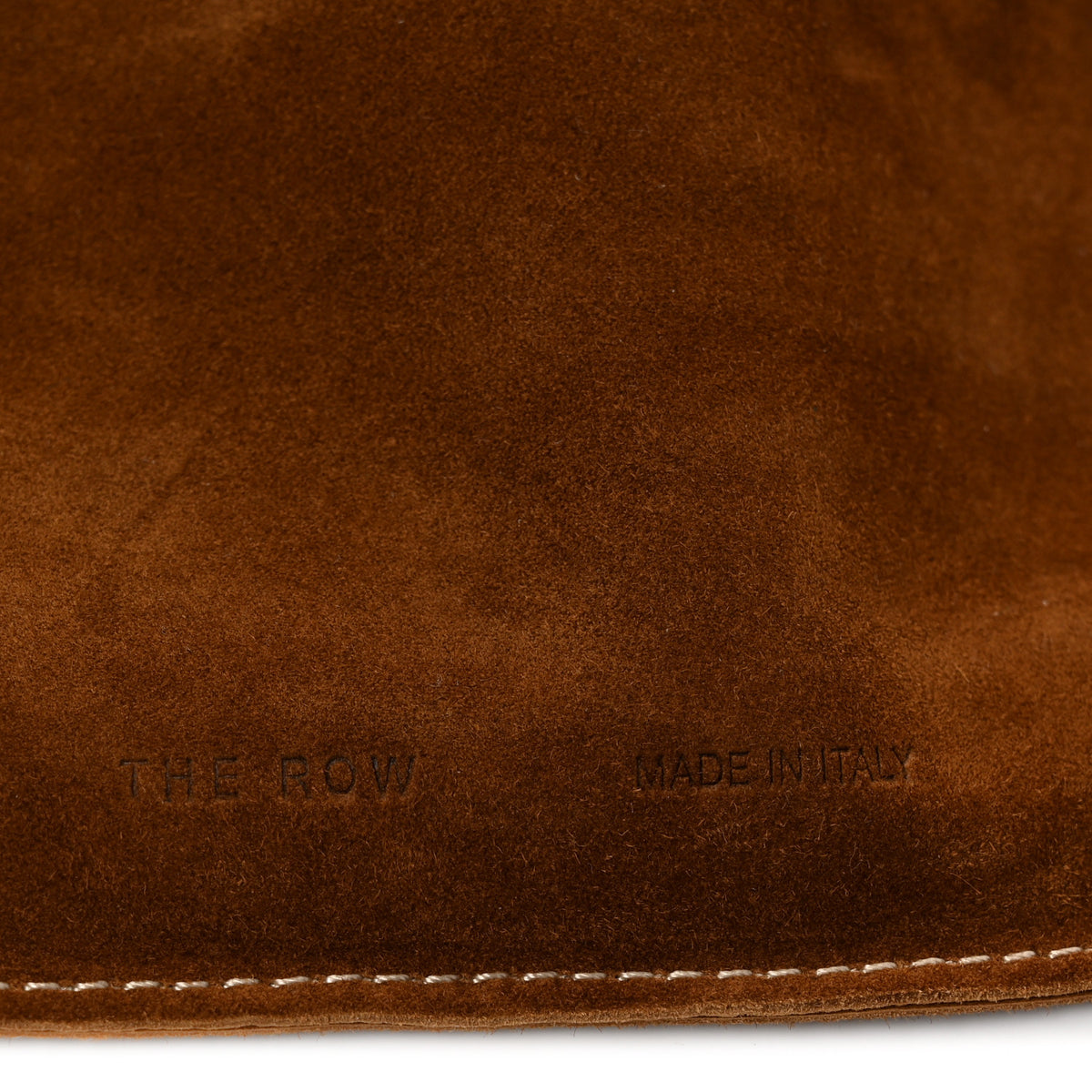 Suede Small Bindle Bag Bistre Ecru