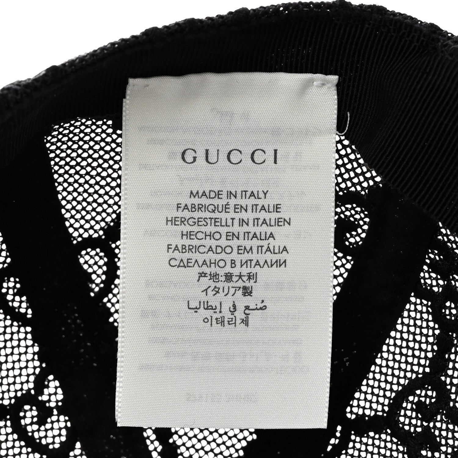 Gucci Mesh GG Monogram Embroidered Shivali Baseball Hat S 56 Black 8 of 10