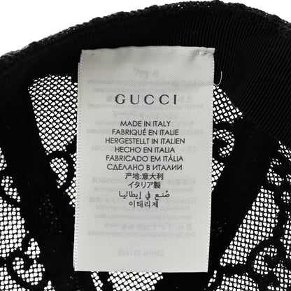 Gucci Mesh GG Monogram Embroidered Shivali Baseball Hat S 56 Black 8 of 10
