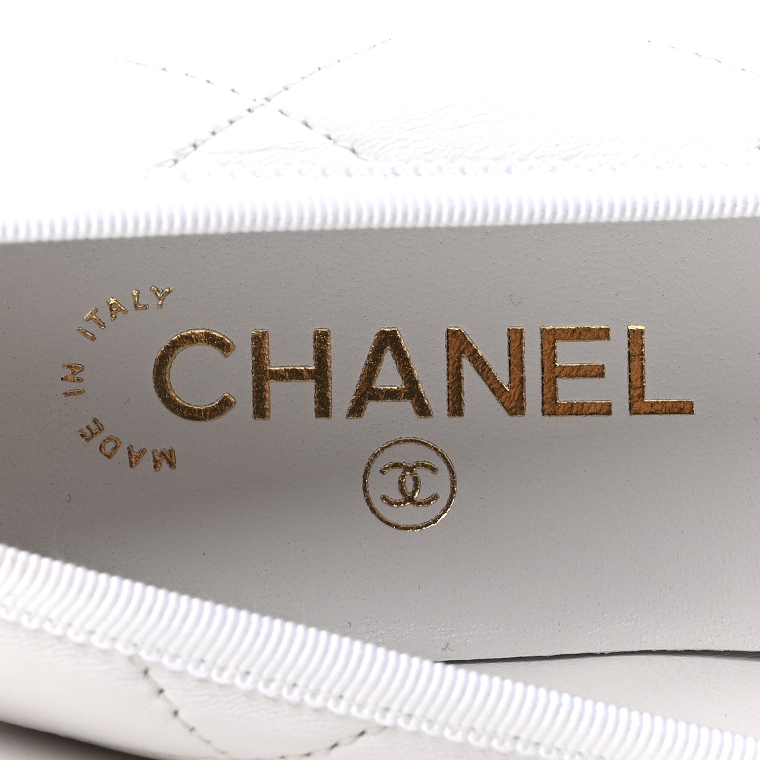 Chanel Lambskin Quilted CC Cambon Ballet Flats 41 White Black 8 of 10