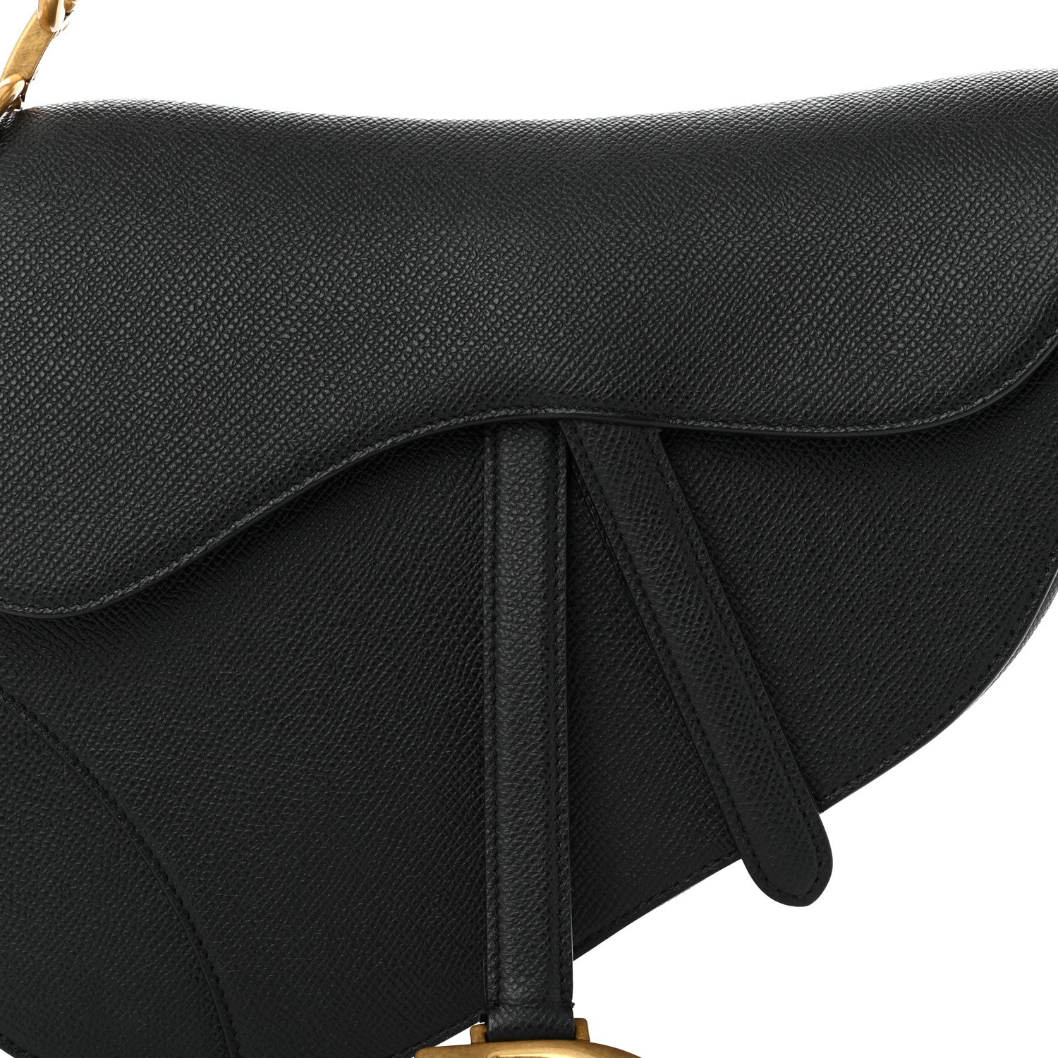 Christian Dior Grained Calfskin Saddle Bag Black 8 of 10