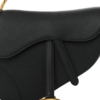 Christian Dior Grained Calfskin Saddle Bag Black 8 of 10