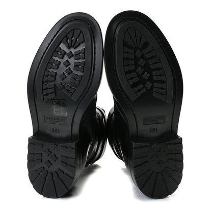 Saint Laurent Kangaroo Calfskin Embossed Army 20 Strap Boots 36.5 Black 6 of 9