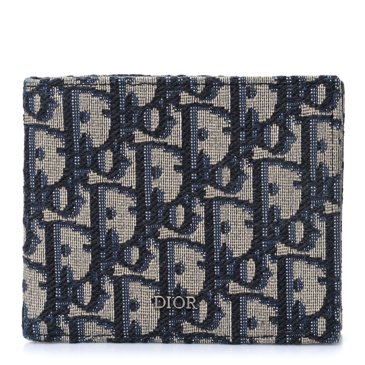 Christian Dior Oblique Bi-Fold Wallet Blue 1 of 11