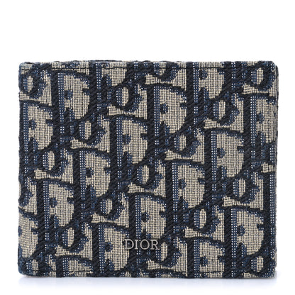 Christian Dior Oblique Bi-Fold Wallet Blue 1 of 11
