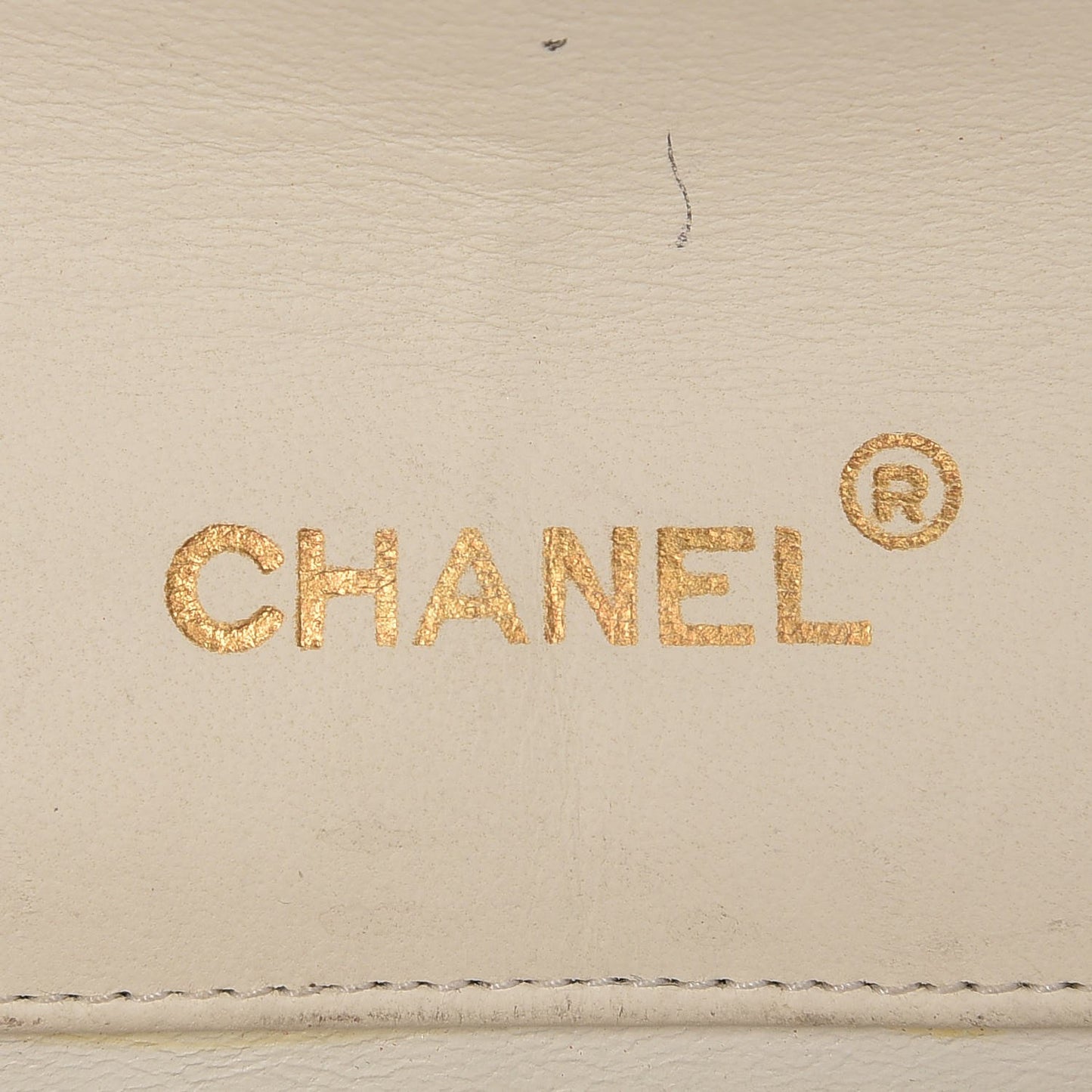 Lambskin Quilted Small Half Moon Flap Ivory
