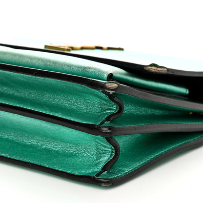 Saint Laurent Metallic Calfskin Small Monogram Sunset Chlorophille 9 of 12