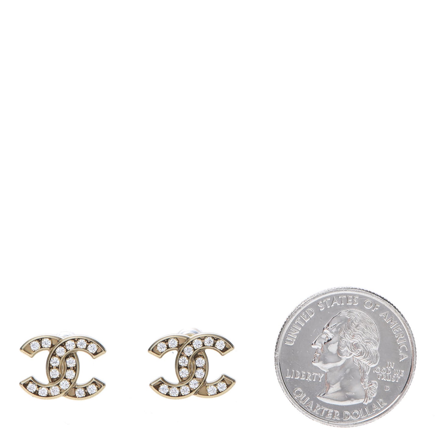Crystal CC Earrings Gold