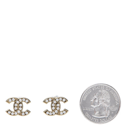 Chanel Crystal CC Earrings Gold 2 of 5