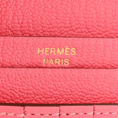 Hermes Chevre Mysore Bearn Compact Wallet Rose Lipstick 5 of 7