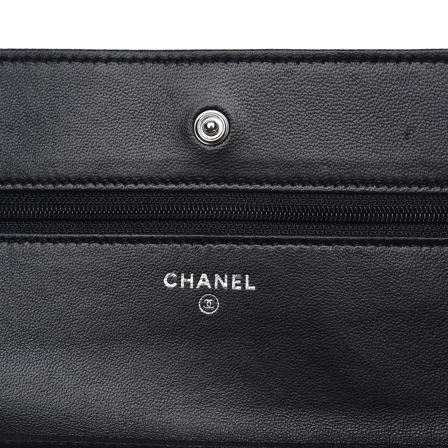 Chanel Lambskin Quilted Wallet On Chain WOC Black 6 of 9