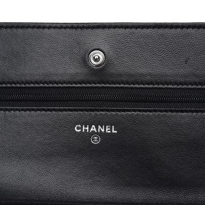 Chanel Lambskin Quilted Wallet On Chain WOC Black 6 of 9