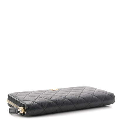 Chanel Caviar Quilted Large Gusset Zip Around Wallet Black 4 of 8