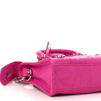 Balenciaga Agneau Classic Silver Hardware Nano City Fuchsia 9 of 10