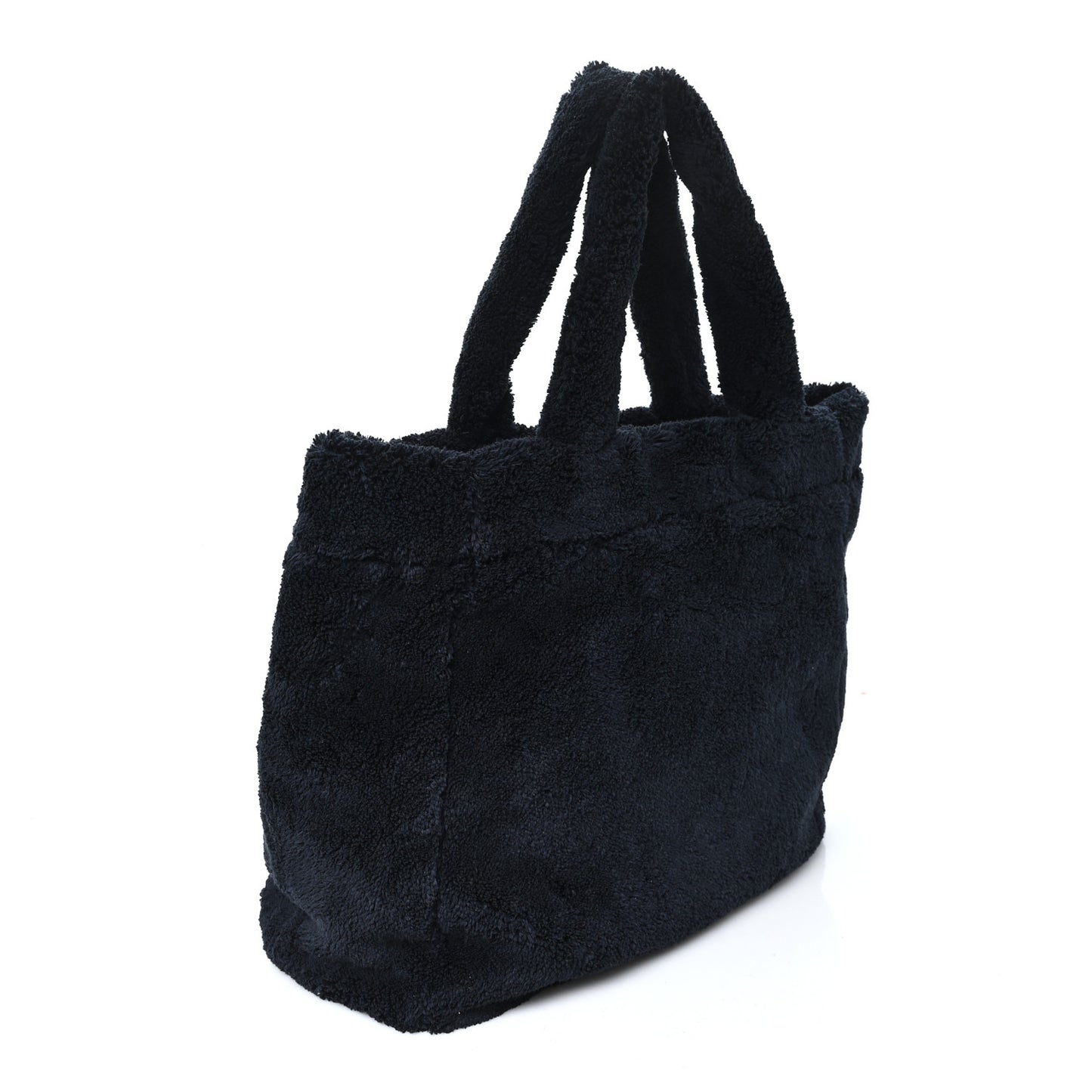 Terry Cloth Tote Bag Black White