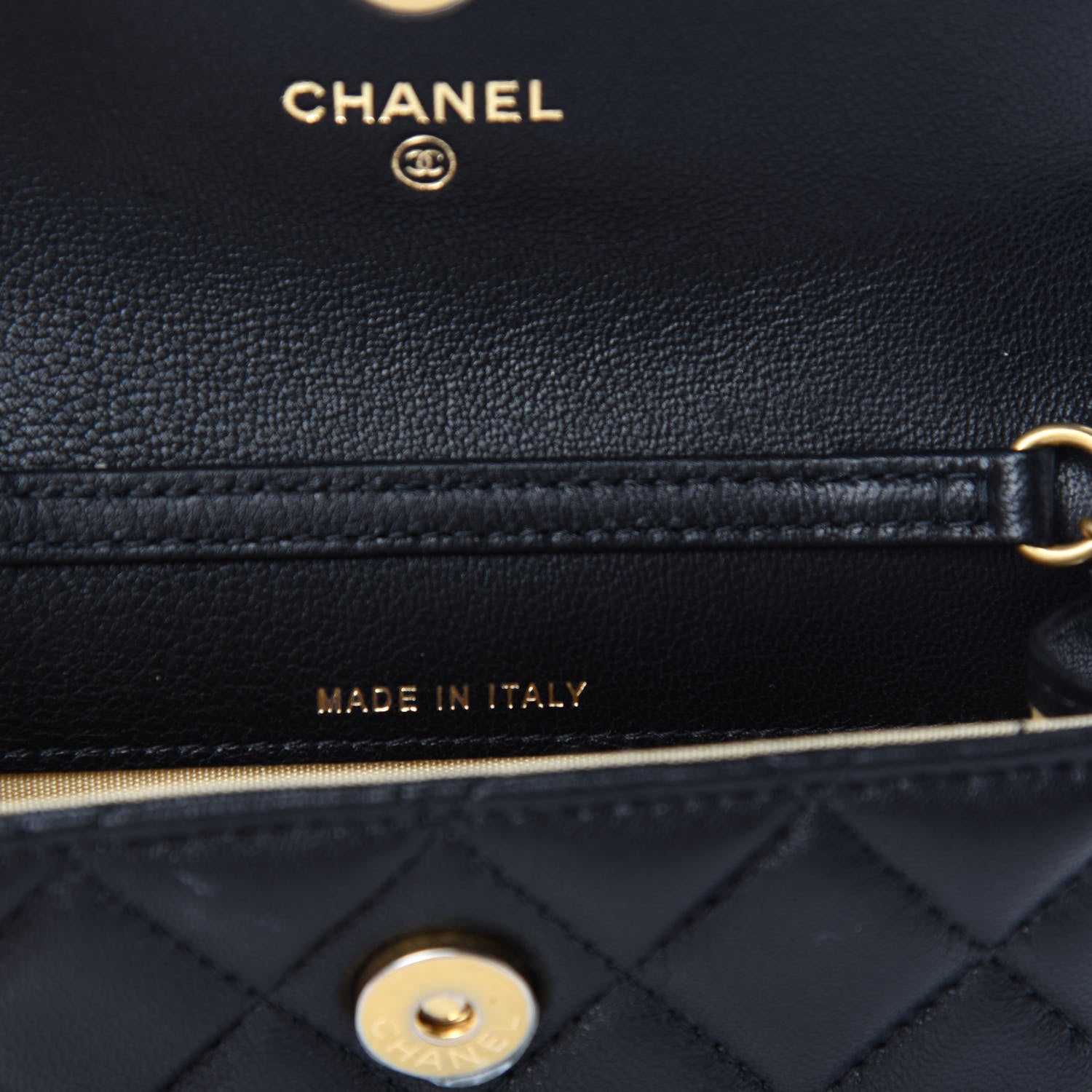 Chanel Lambskin Quilted Pearl Crush Clutch With Chain Black 9 of 12