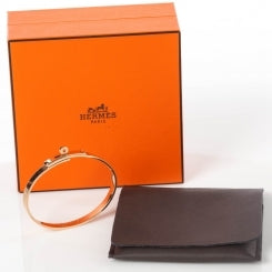 Hermes 18k Rose Gold Kelly Diamond Bangle 2 of 5