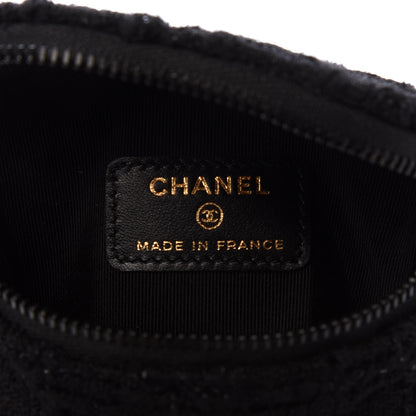 Chanel Tweed Lambskin Quilted Arm Coin Purse Black 6 of 8