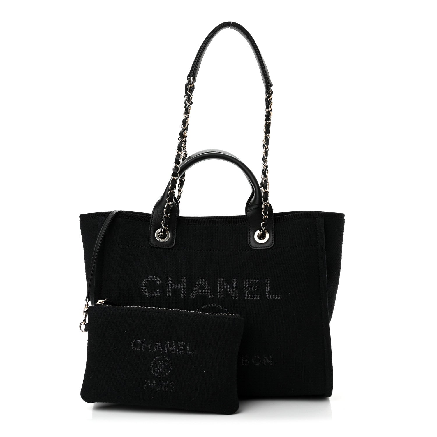 Chanel Mixed Fibers Small Deauville Tote Black 1 of 12