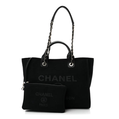 Chanel Mixed Fibers Small Deauville Tote Black 1 of 12