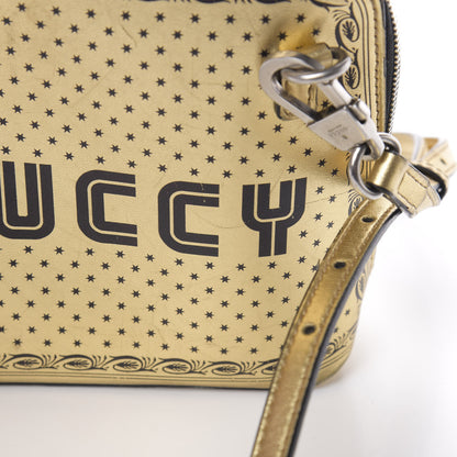 Gucci X SEGA Calfskin GUCCY Stars Mini Dome Shoulder Bag Gold 14 of 16