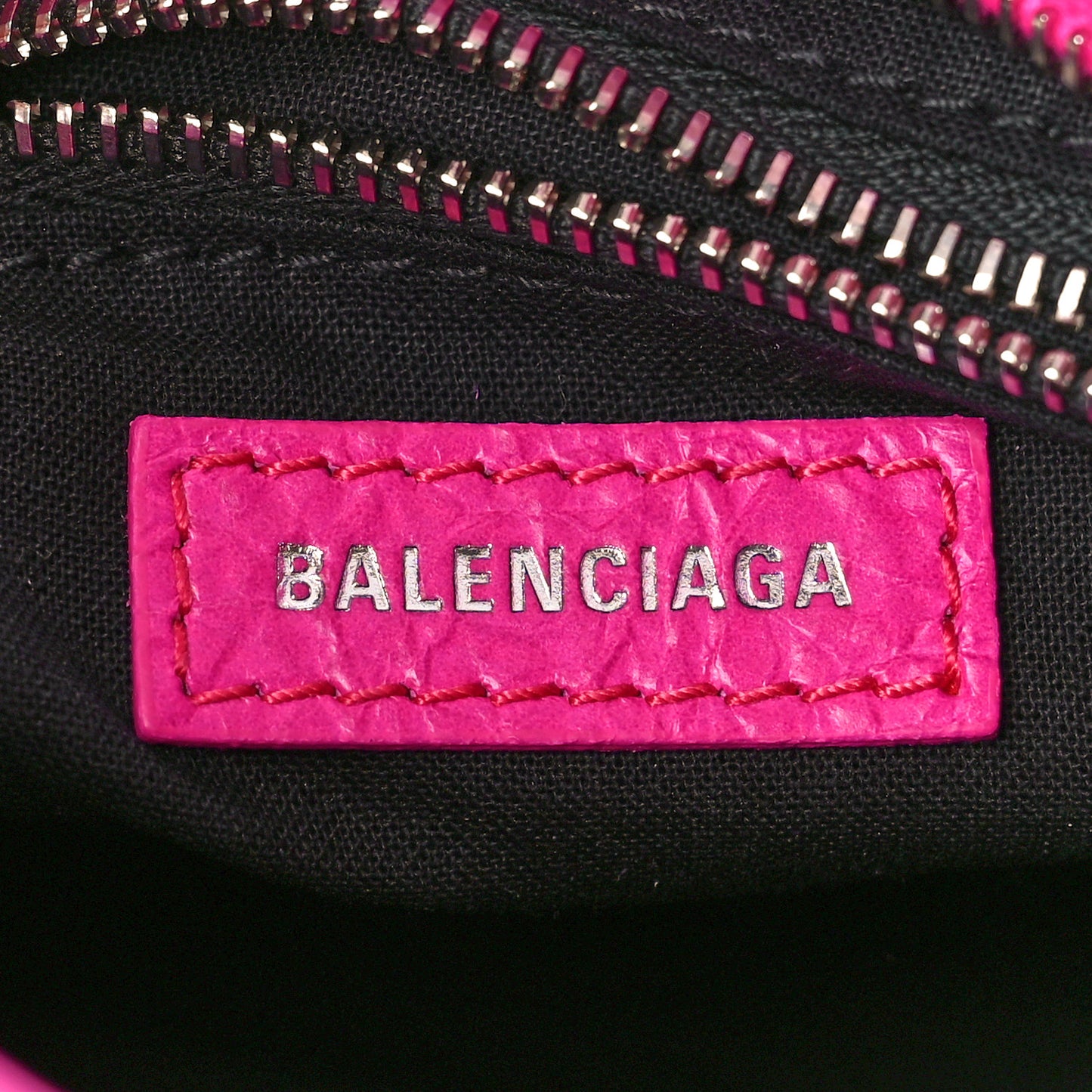 Agneau Classic Silver Hardware Mini City Fuchsia