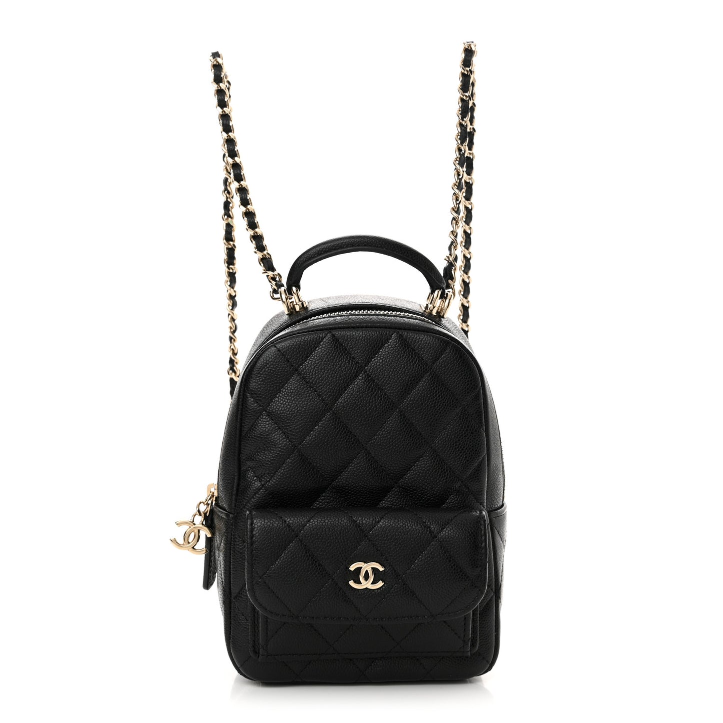 Caviar Quilted CC Mini Classic Backpack Black