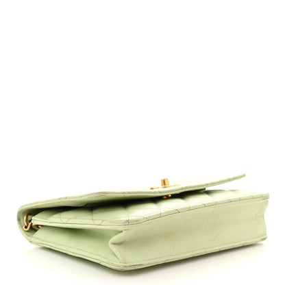 Chanel Lambskin Quilted CC Pearl Crush Wallet on Chain WOC Light Green 4 of 23