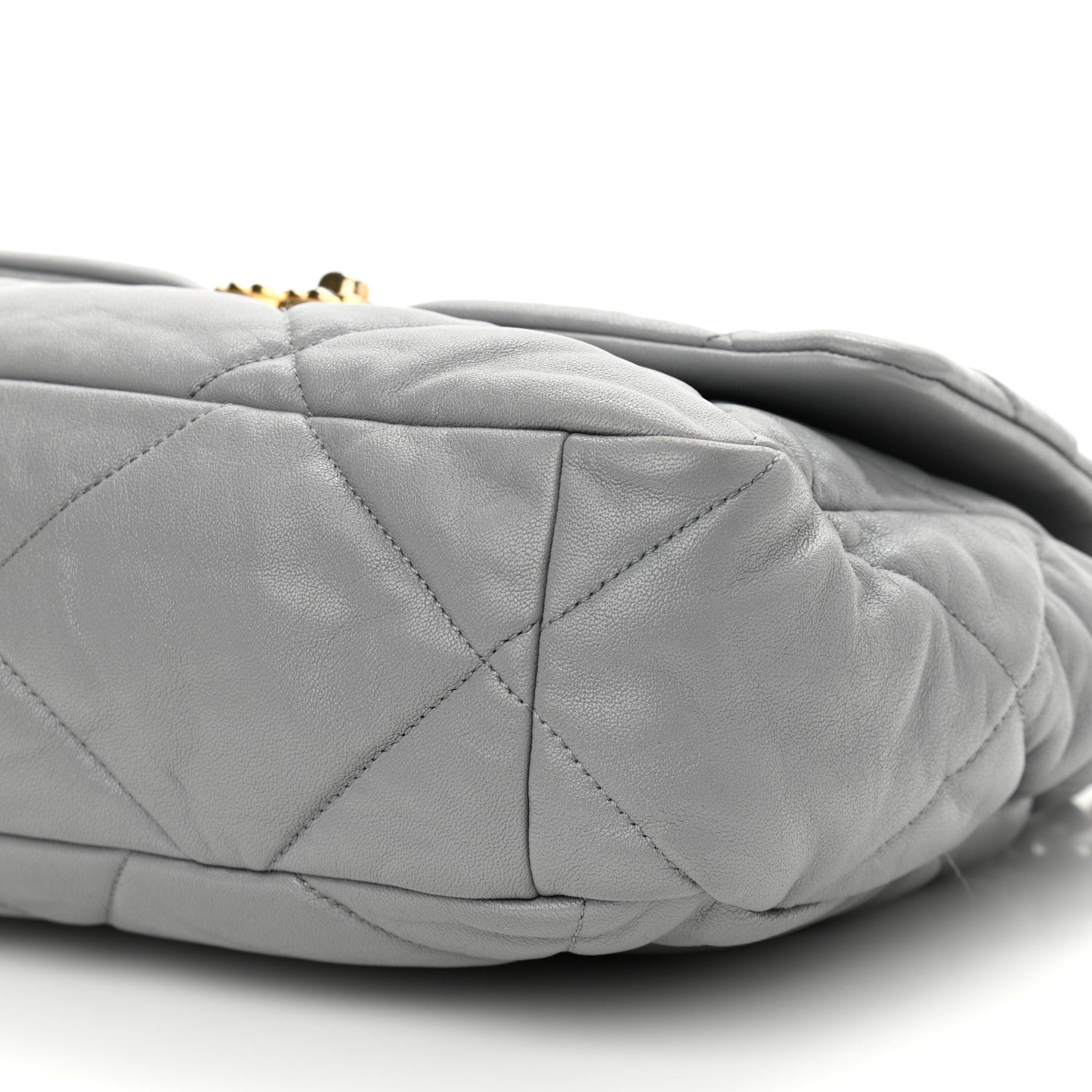 Chanel Lambskin Quilted Large Chanel 19 Flap Grey 10 of 11