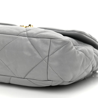 Chanel Lambskin Quilted Large Chanel 19 Flap Grey 10 of 11