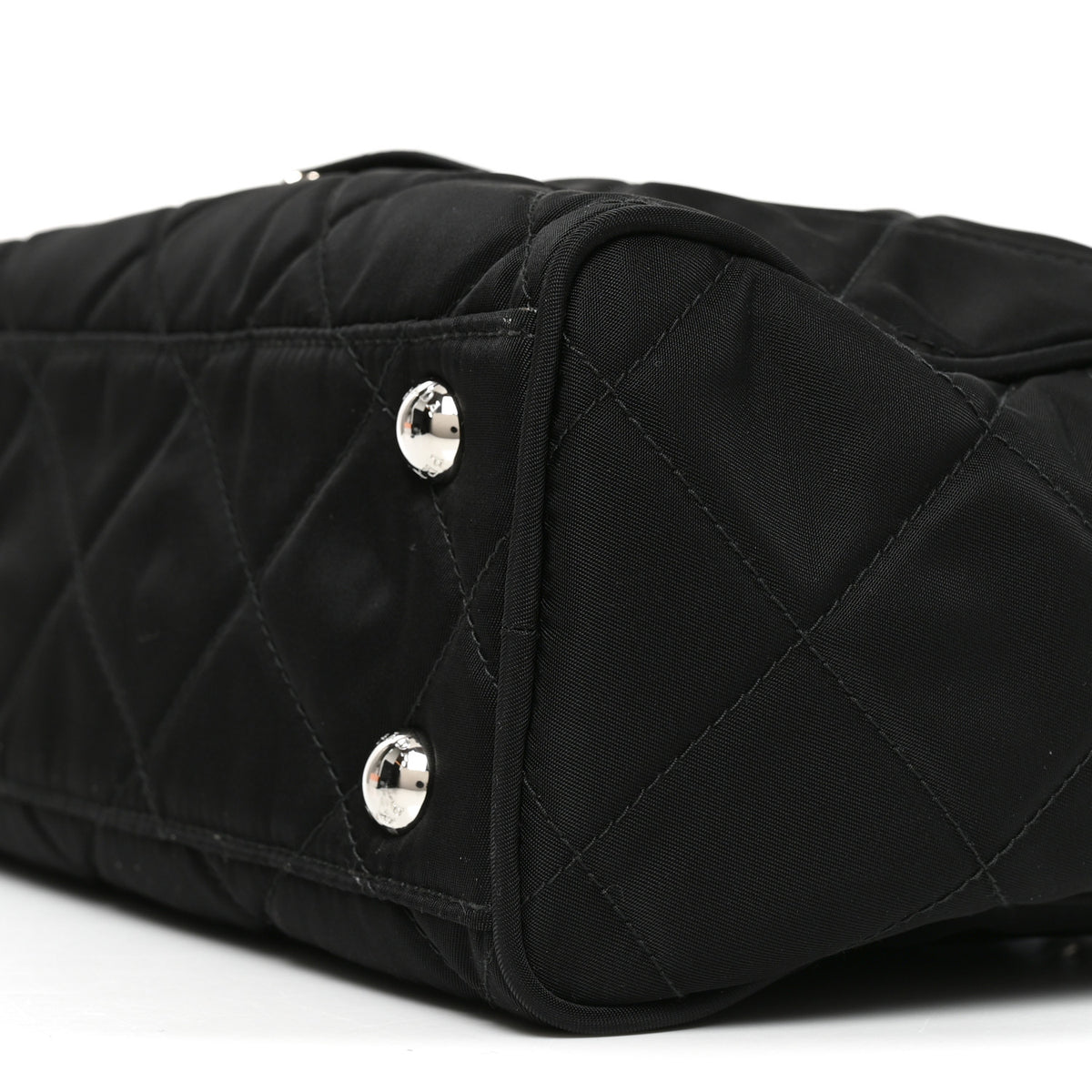 Nylon Tessuto Impuntu Quilted Shoulder Bag Black