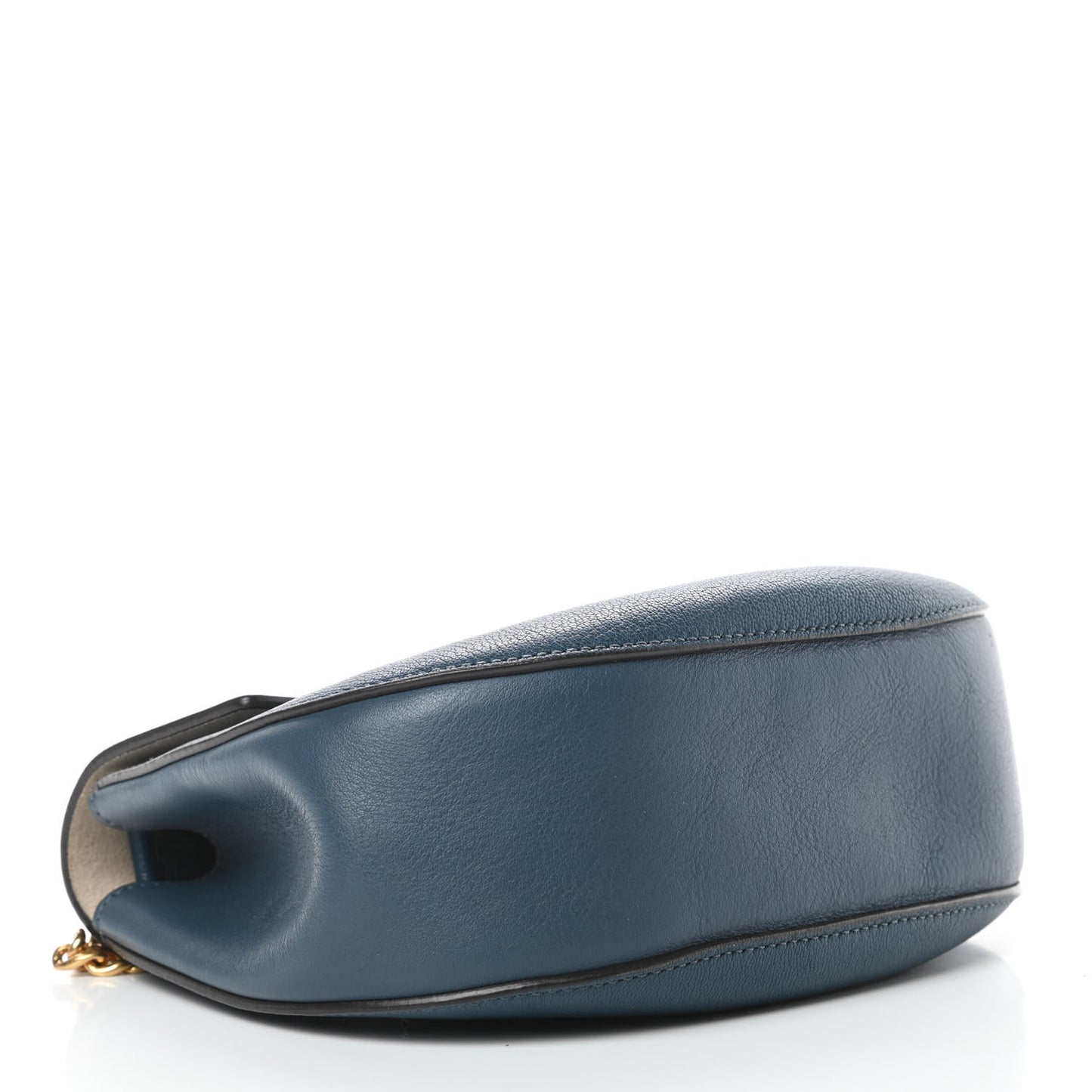 Goatskin Drew Shoulder Bag Denim Blue