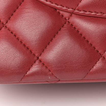 Chanel Lambskin Quilted Jumbo Double Flap Red 15 of 16