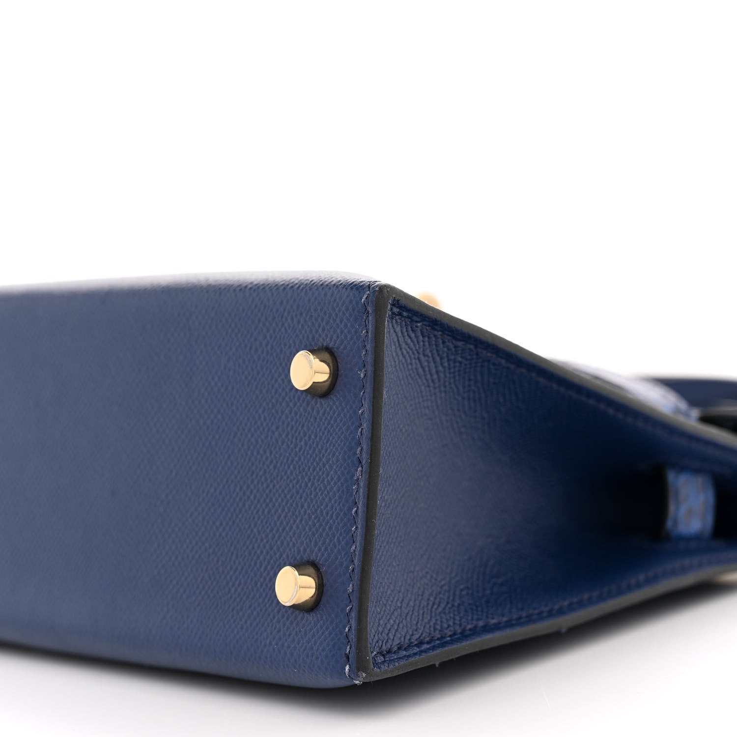 Hermes Madame Calfskin Shiny Alligator Mini Kelly Sellier Touch 20 Bleu Encre 10 of 15