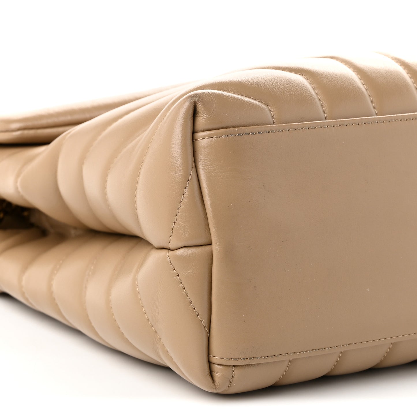 Calfskin Y Quilted Monogram Medium Loulou Chain Satchel Dark Latte