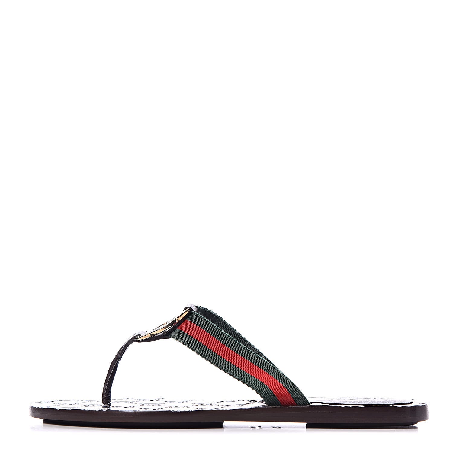 Gucci Nylon Guccissima Web Womens Thong Sandals 35.5 Green Red Black 1 of 10