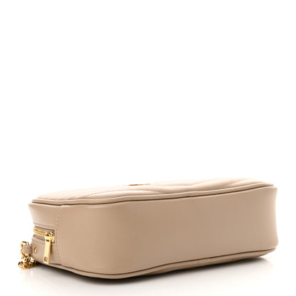 Saint Laurent Calfskin Matelasse Monogram Mini Lou Camera Bag Dark Beige 4 of 10