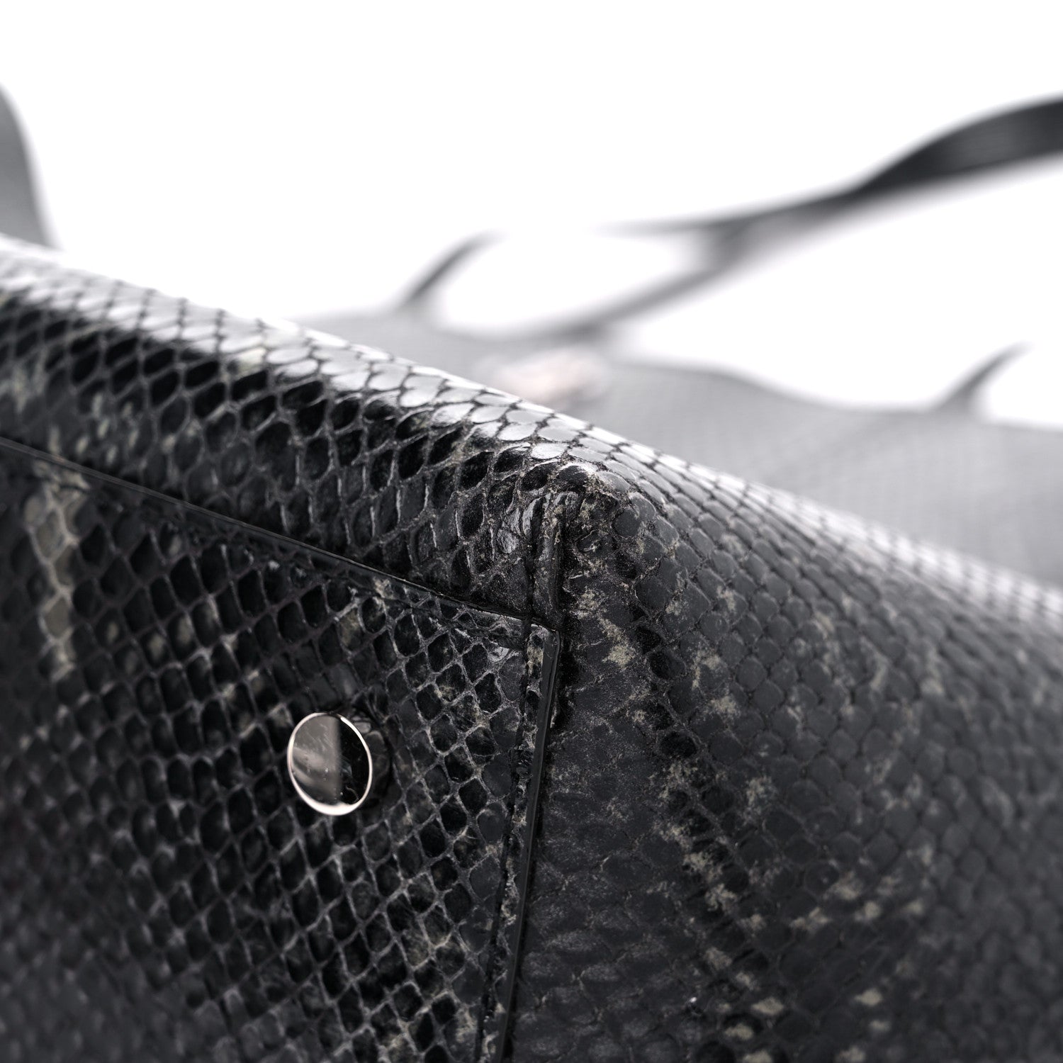 Jimmy Choo Snakeskin Embossed Calfskin JC Tote Anthracite 7 of 13