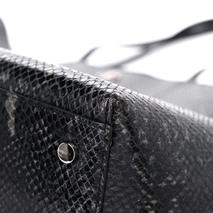 Jimmy Choo Snakeskin Embossed Calfskin JC Tote Anthracite 7 of 13
