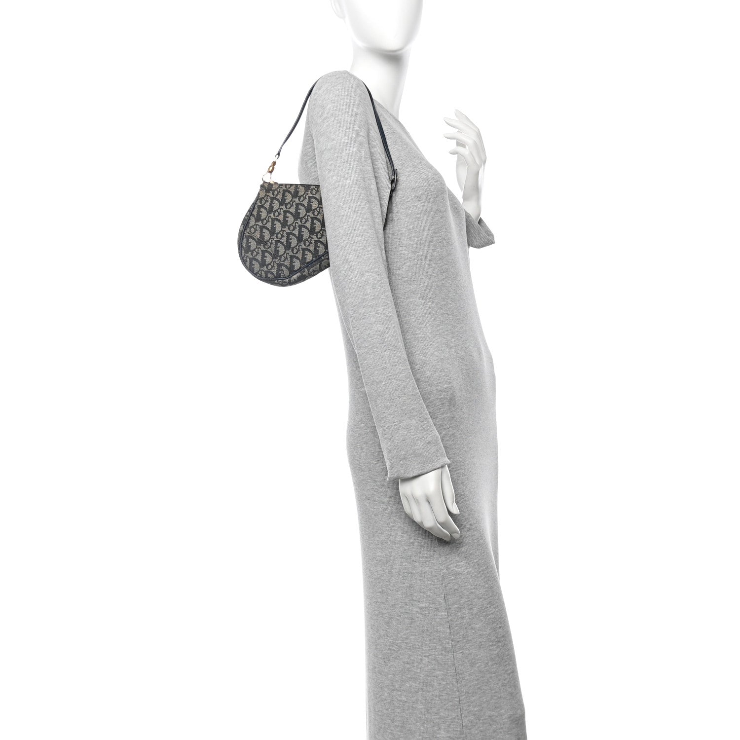 Christian Dior Monogram Mini Saddle Pochette Navy 2 of 11