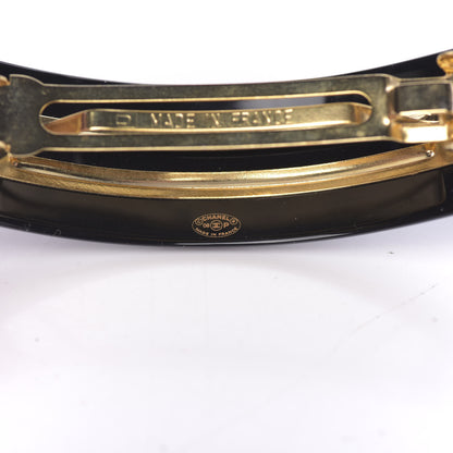 Chanel Crystal CC Hair Clip Barrette Black 5 of 5