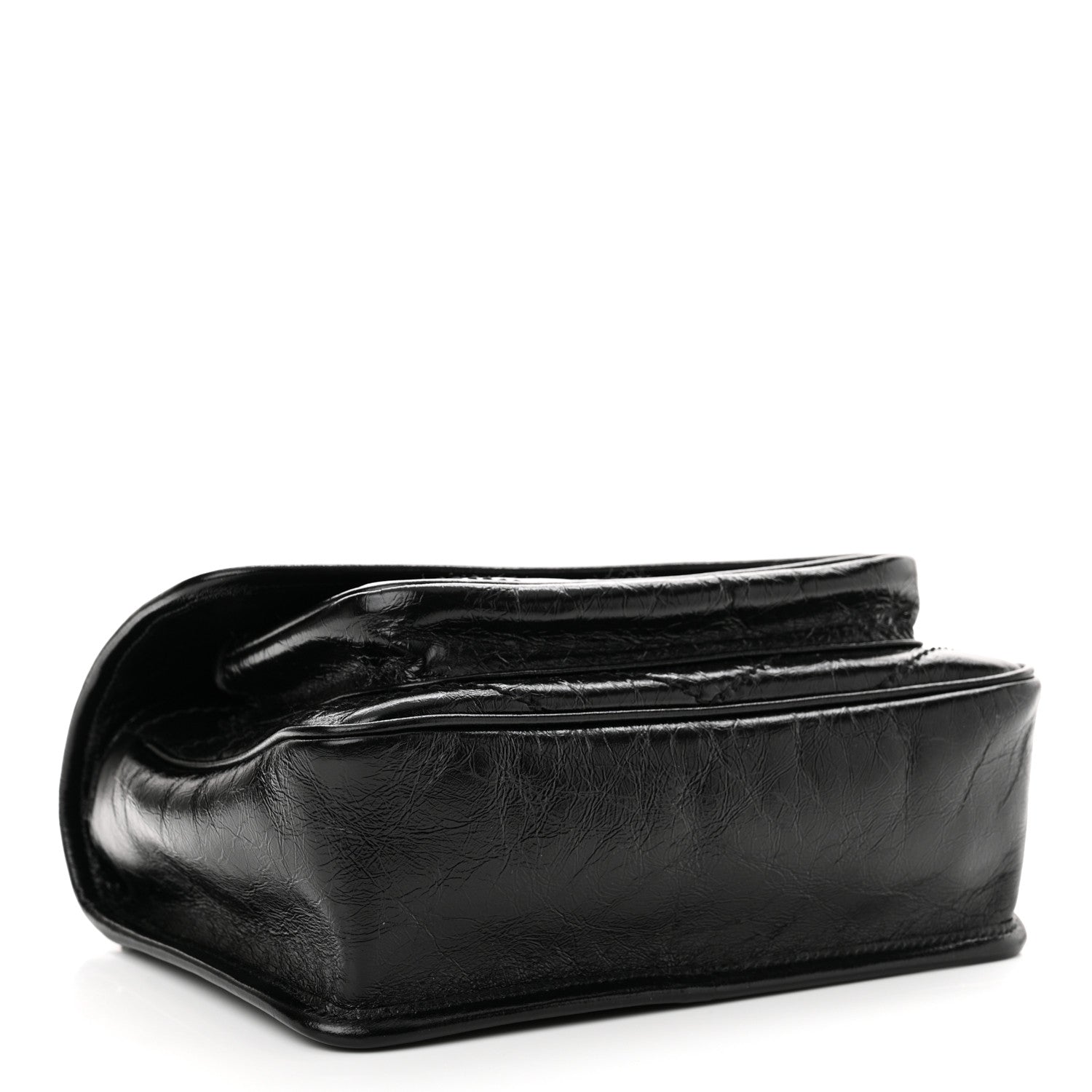 Saint Laurent Crinkled Lambskin Matelasse Monogram Baby Niki Chain Satchel Black 4 of 12