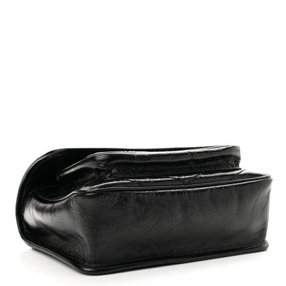Saint Laurent Crinkled Lambskin Matelasse Monogram Baby Niki Chain Satchel Black 4 of 12