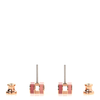 Hermes Rose Gold Lacquered Mini Pop H Rocabar Earrings Beaute 3 of 8