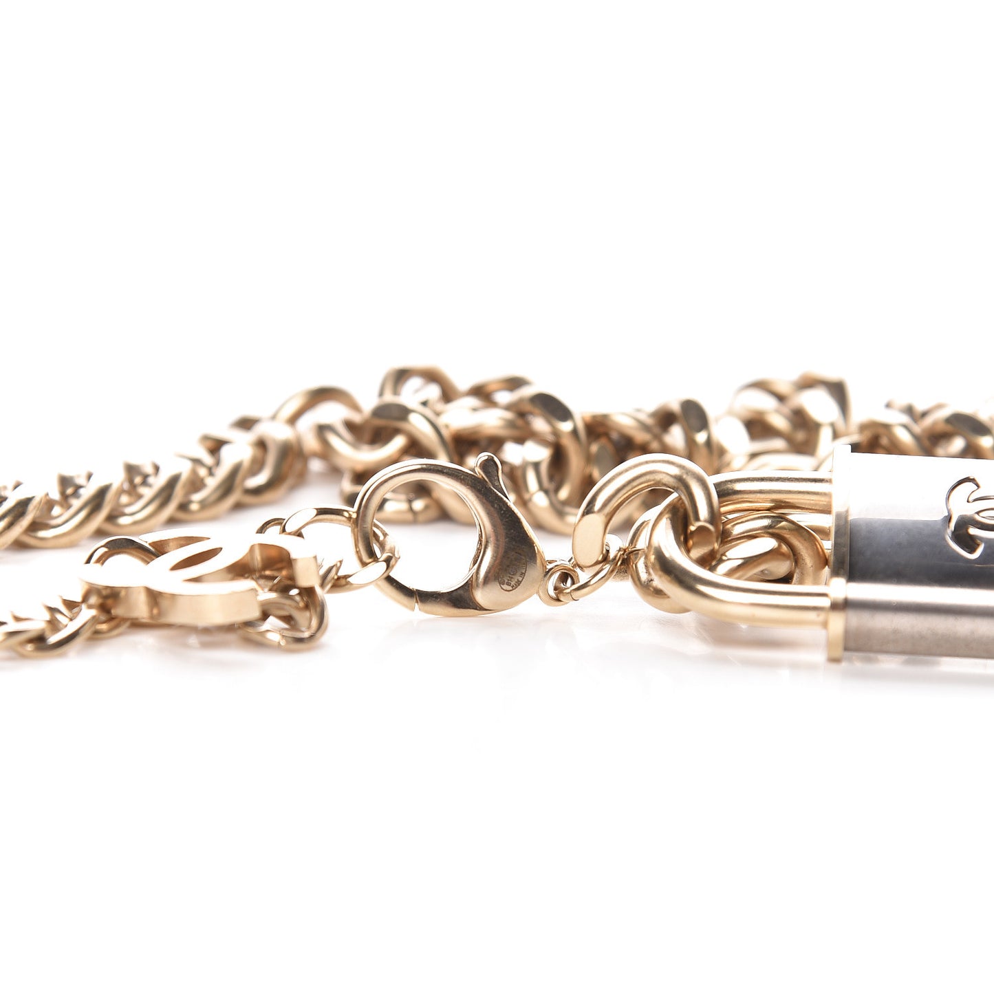 CC Oversized Padlock Necklace Gold Silver