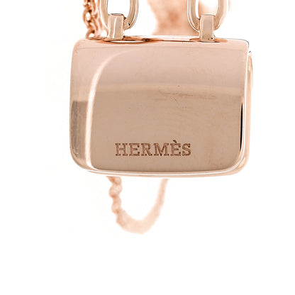 Hermes 18K Rose Gold Pink Sapphire Constance Amulettes Pendant Necklace 5 of 7