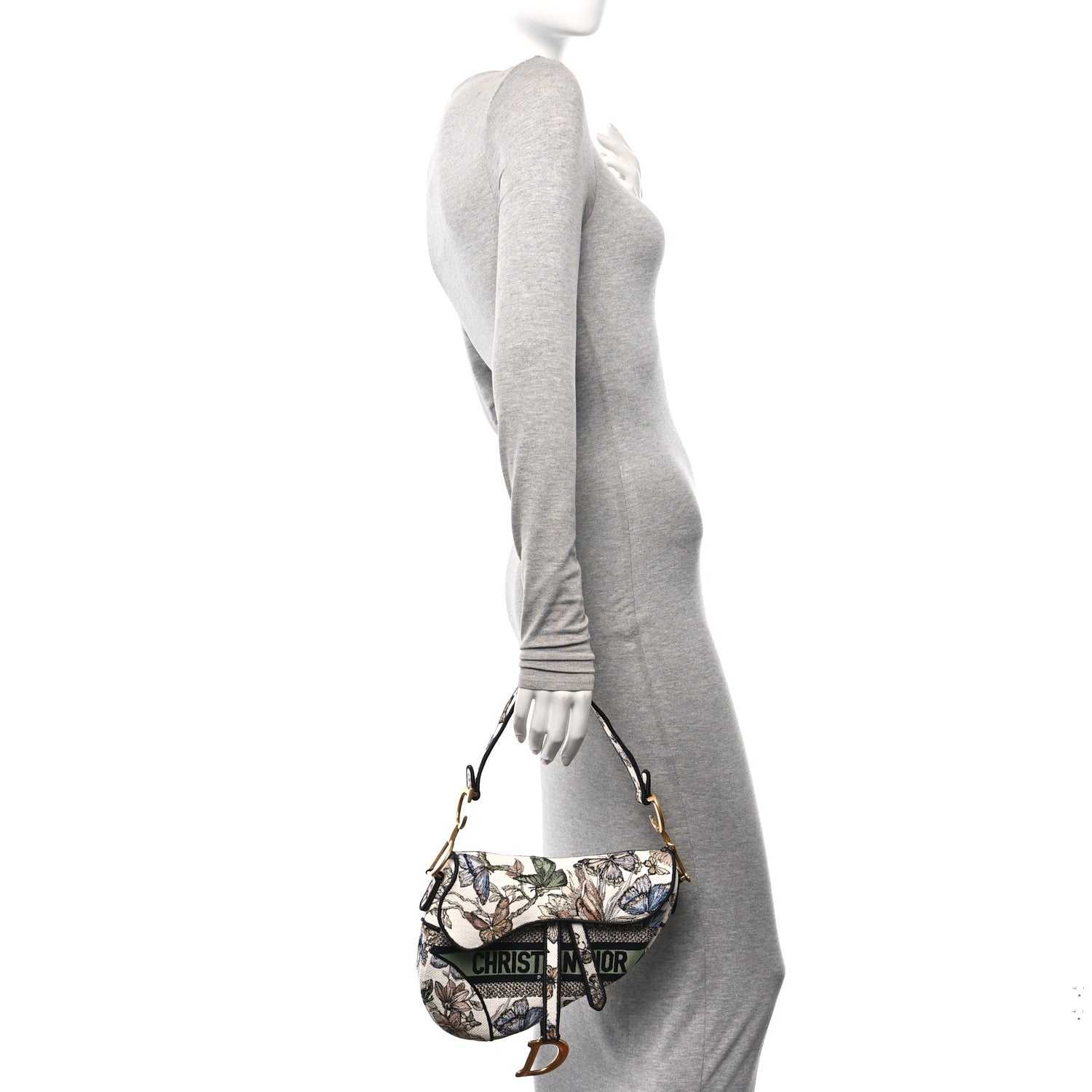 Christian Dior Canvas Toile Mexico Embroidery Saddle Bag White Multicolor 2 of 10